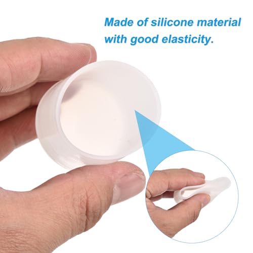 Image of uxcell 4Pcs Silicone End Caps, 36mm(1-7 /16 inch) ID 38mm(1-1 /2 inch) Height Round Rubber Elastic Screw Thread Protectors Flexible Screw Bolt Covers Caps for Metal Tube Rod Bolt, Clear