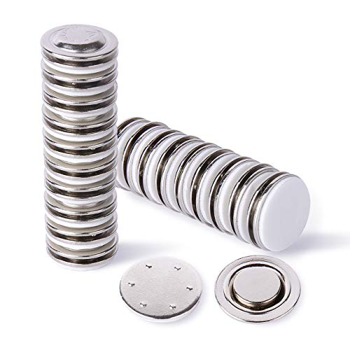 Magreen Magnets 24 Pack Round Magnetic Name Badge Holder,Ideal for Button Badges, Circle Badges,Brooches, Arts&Crafts and Other Round Name Tags