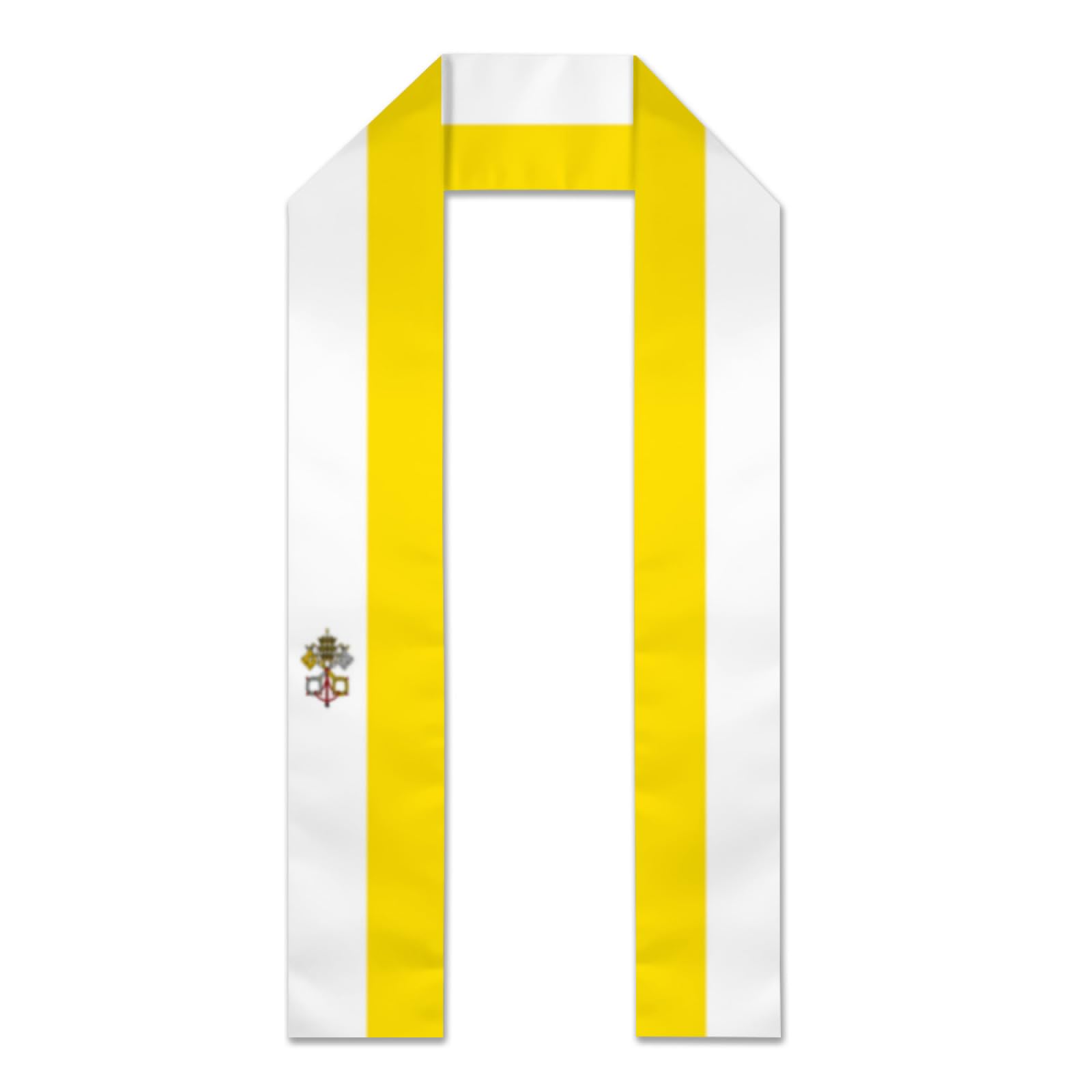 Vintage Vatican Flag Graduation Stole Sash Shawl for Men Women Thickened Scarf Flattenedfor International Students Teachers Study Aboard Graduate Gift 72 inches Unisex