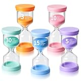 5 Pezzi Clessidra, Clessidra bambini con Timer da 1/5/10/15/30 Minuti