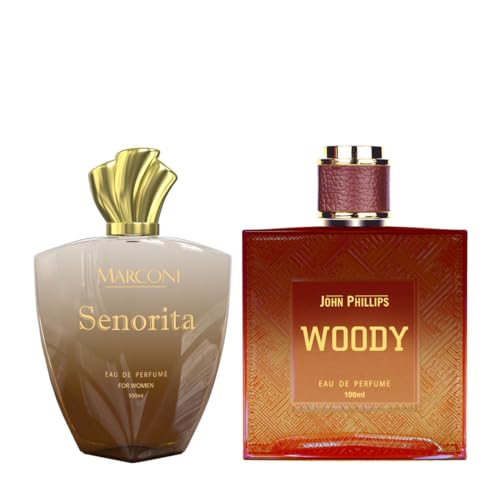 Image of John Phillips Woody & Senorita 100 ml + 100 ml Eau De French Perfume - Unisex Perfume For Men & Women