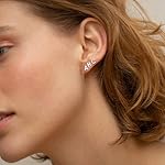 ChicSilver Hypoallergenic 925 Sterling Silver Stud Earrings Simple Tiny Initial Letter A-Z Studs for Women Sensitive Ears (with Gift Box) - Image 3