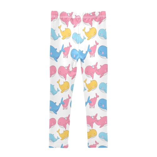 Bolaz Toddler Girls Leggings Printed Yoga Pants Leggings Blue Pink Yellow Whale for Kids2