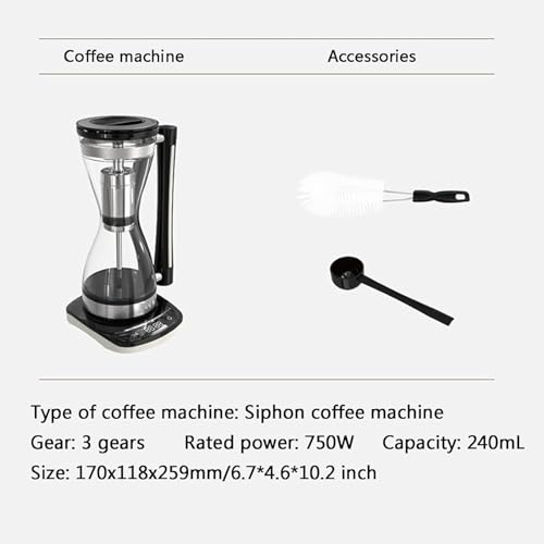 Vacuum Coffee Maker, Glass Siphon Pot with Adjustable Gears, 30-Minute Keep Warm Function, Stainless Steel Filter for Enhanced Brewing Experience - Image 5
