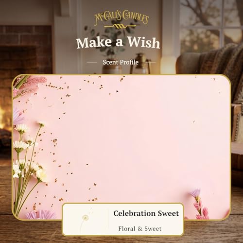 Image of McCall's Candles | Make A Wish | Scented Wax Melt | Sparkling Lemon, Vanilla, Raspberry & Floral Bouquet | 6-Piece Break-Apart Bar | 12-24 Hours Per Wedge | Poured in the USA | 5.5 oz