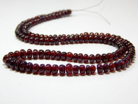 Garnet Rondelle beads naturelles 6x4mm fil 18" pierre rouge pour bijoux DIY