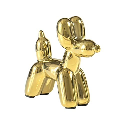 Notakia Cute Ceramics Balloon Dog Statue Crafts Living Room Desktop Decorations,Handmade Modern Small Ceramic Animal Statue Ornament Home Decor Accent