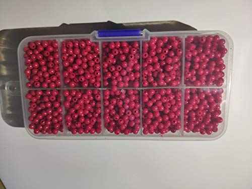 Yuren 4Mm 2000 Pieces Bulk Plastic Rainbow Opaque Mix Color Pony Bead Assortment Box Set Value Pack（Boxed，Multiple Colour） (Red) #TOP3