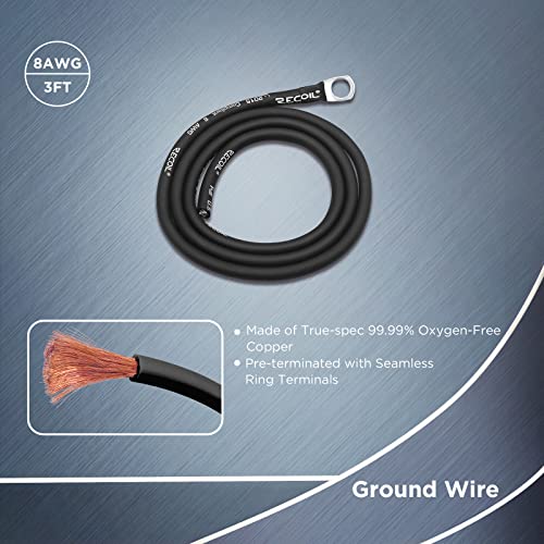 Recoil Pck84 True 8 Gauge 99.99% Oxygen Free Copper Complete 4-Channel Amplifier Wiring Kits #TOP3