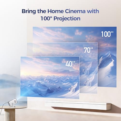 Image of Mini Portable Projector with 4K Support, Bluetooth 5.4 WIFI6, Android 14 Smart Projector 200 ANSI, Android 11, 180 Rotation , Auto Keystone Correction Video Projector