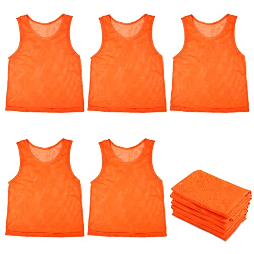 Gilet en maille de football respirant et léger - Maillots pinnies orange enfants