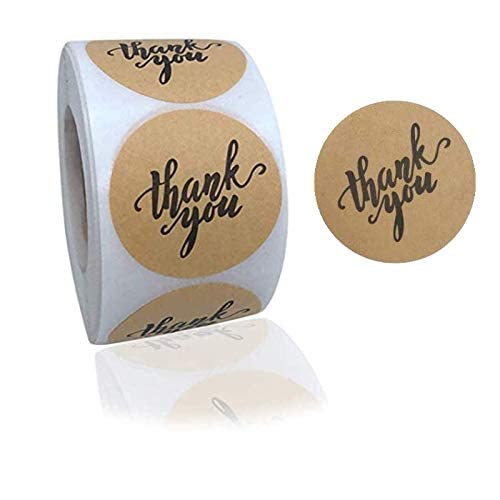 1.5 Inch Kraft Thank You Stickers, 500Ps Sealing Stickers Thank You Label Tags For Small Business, Gifts, Weddings, Giveaways, Bridal Showers, Party, Boutiques And Envelope #TOP18