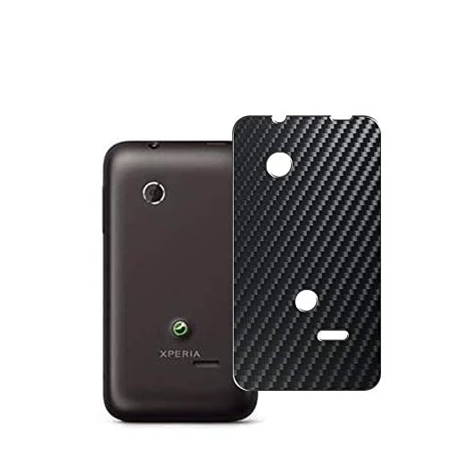 Vaxson 2-pack bakskyddsfilm, kompatibel med Sony Xperia tipo ST21i, svart vaktklistermärke hud [inte främre skärmskyddsfodral]