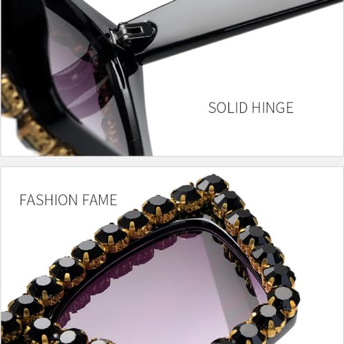 Trendige Strass-Cat-Eye-Glitzer-Sonnenbrille für Damen, Cateye-Vintage-Sonnenbrille mit funkelndem Kristall-Diamant, Modell Catwalk Eyewear, c1, Einheitsgröße