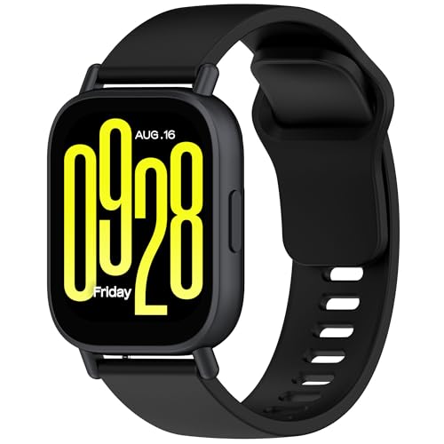 Wownadu Armband Kompatibel für Xiaomi Redmi Watch 5 Active Armband/Redmi Watch 5 Lite Armbänder 22mm Band für Damen Herren Schwarz Silikon Sport Ersatzarmband (Keine Uhr)