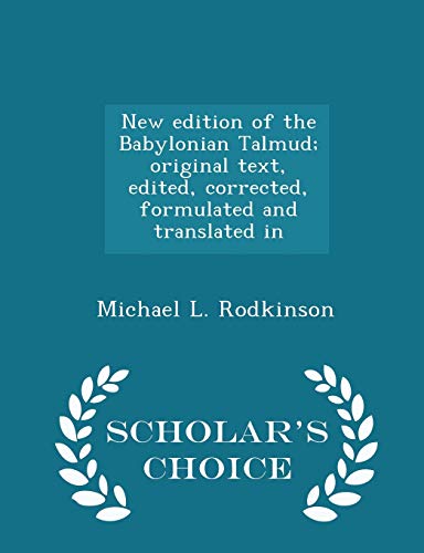 New Edition of the Babylonian Talmud; Original ... 1296410919 Book Cover