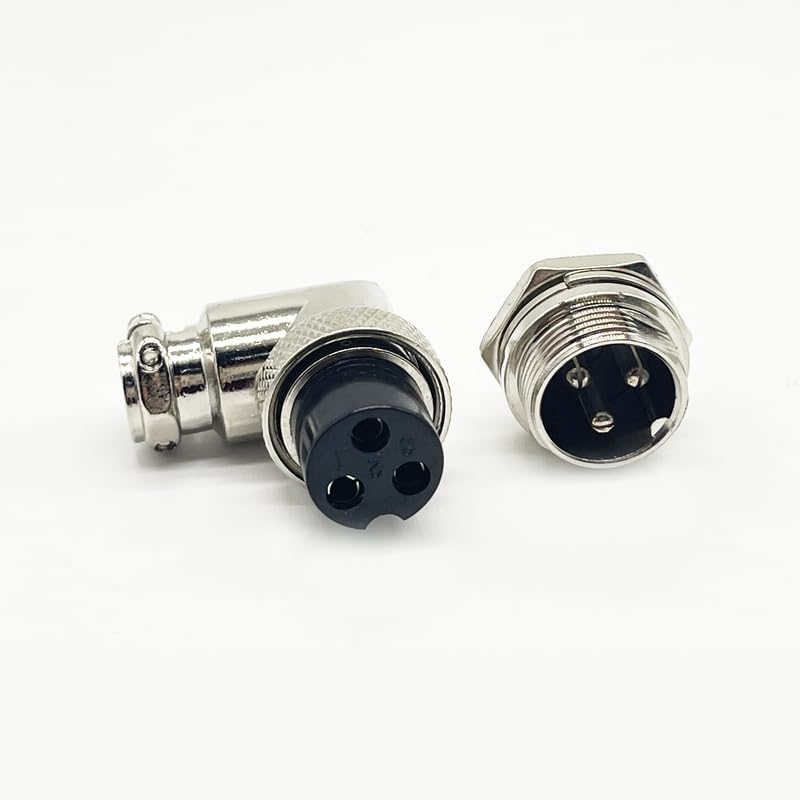 Conector de aviación GX16 3 pines ángulo recto 2 unidades miniatura 5