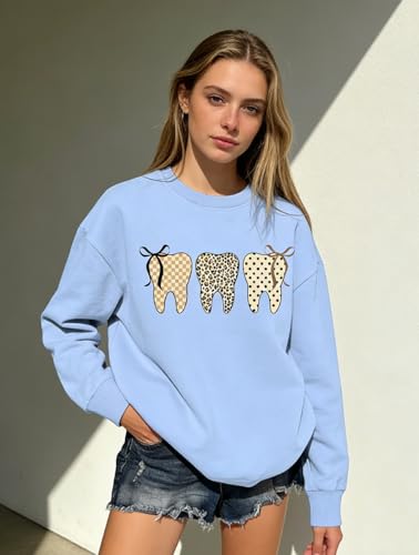 UJJVHY Dental Sweatshirt, Funny Dental Hoodie Sweater Long Sleeve Shirts For Women Men