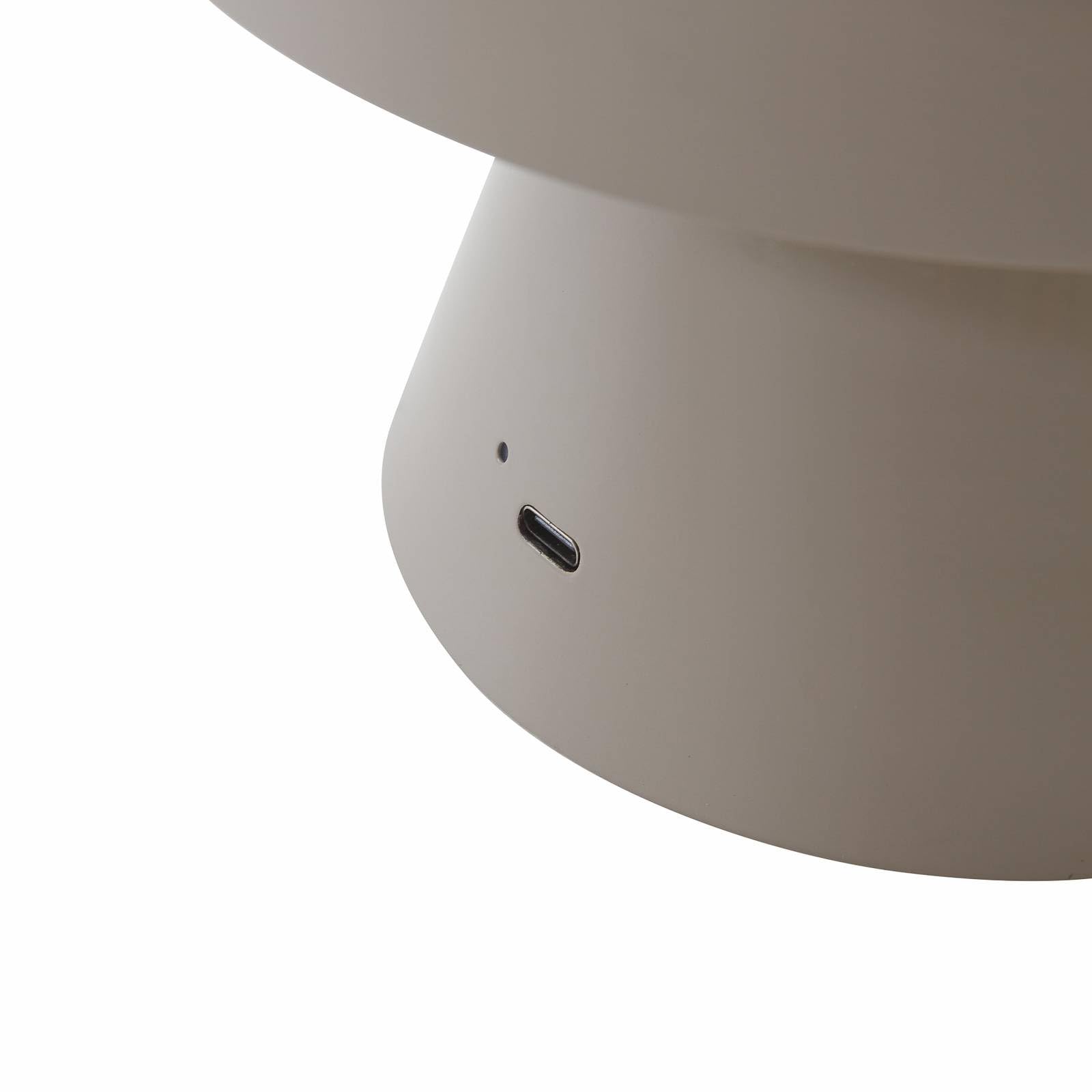 Lindby Pilzlampen Tischlampe kabellos, Pilz Lampe Touch tragbar dimmbar LED Pilzlampe Nachttischlampe USB Aufladung Nachtlicht Schlafzimmer