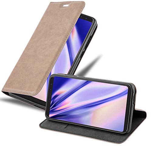 cadorabo Coque pour WIKO View en Marron CAFÉ - Housse Protection avec Fermoire Magnétique, Stand Horizontal et Fente Carte - Portefeuille Etui Poche Folio...