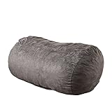 Great Deal Furniture Haley 6 Ft Faux Suede Microfiber Bean Bag (Charcoal)