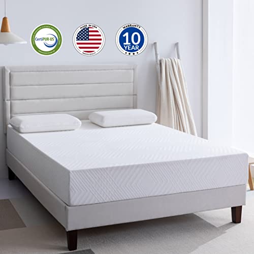 Twin Xl Size Mattress, 10 Inch Gel Memory Foam Mattress, Green Tea Foam Mattress With Certipur-Us Certified For Pressure Relief, Bed In A Box, Cool-To-Touch Soft, Made In Usa #TOP4