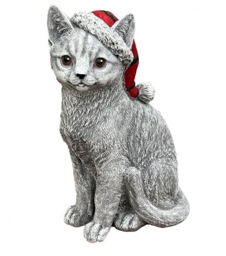 stoneandstyle Steinfigur Weihnachtskatze Katze Weihnachten,...