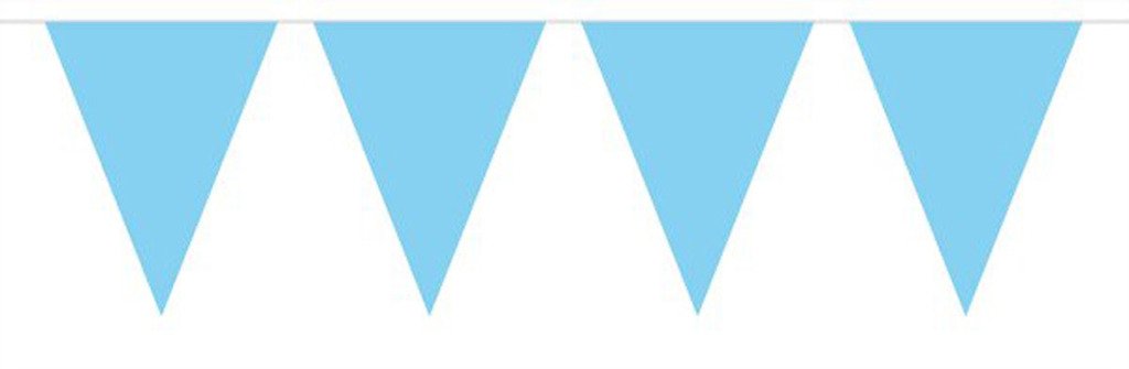 Bunting Mini Blue Baby 3 metres long, 12 mini Triangle flags measuring 15x11cms . Plastic — image 1
