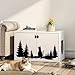 PEROKIER Hidden Cat Litter Box Furniture Enclosure Cabinet with Removable Divider & Wide Open Door - Scratch-Resistant Decor Side Table for Living Room
