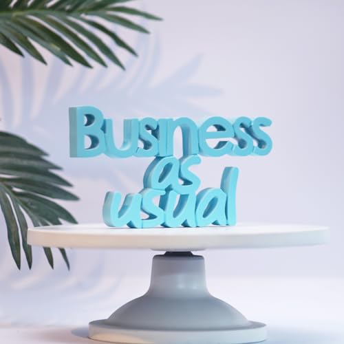Image of Nukkad Tales Business as Usual Blue Office Decor Showpiece Office Decoration Items for Office Table Corporate Gifts for Employees (8 X 4.75 inch)
