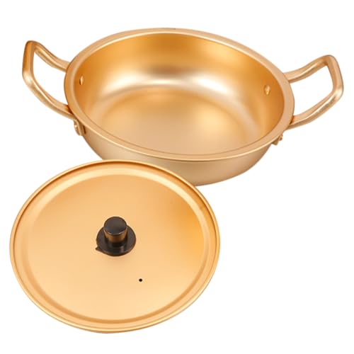 Abaodam Sopa De Campamento Olla De Sopa Olla De Fideos Ramen Coreano Bote De Ramen De Coche Tazón De Fideos De Acero Inoxidable Bote De Pudín Coreano Pota Pho Cocina Dorado Aluminio