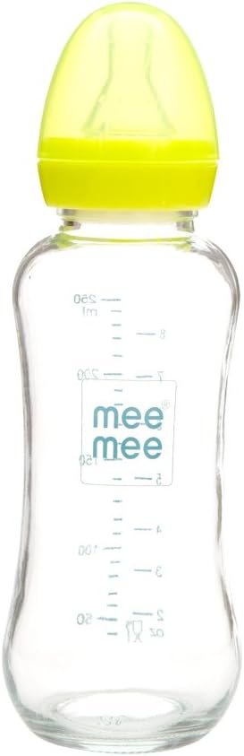 Mee Mee Premium Glass Feeding Bottle, 240 Ml, Green