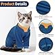 Hjumarayan Katzenbody nach OP, Haftenden Haaren Katzen Body mit Lange Beine, Komplettabdeckung Erholungsoverall, Onesie nach Operation gegen Lecken, Warmer Fleece Katzenpullover, Blau M