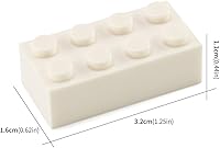 Vista 6 de Feleph 320 piezas de ladrillos blancos de 2 x 4, bloques de construcción clásicos, juego creativo, accesorios de juguete combinados con 3001 marcas