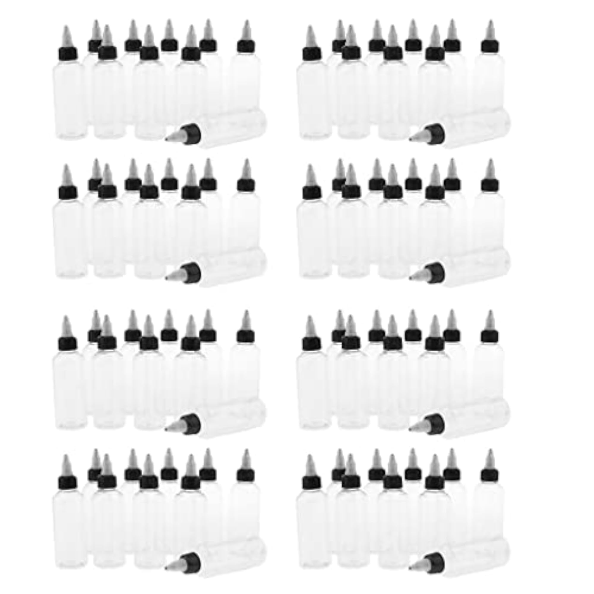 80pcs 100ml Empty Poly Squeeze Bottles with Twist Cap