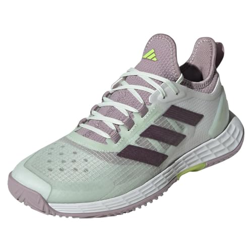 adidas Tênis feminino Adizero Ubersonic 4.1, Branco/aurora metálico/jade de cristal, 7