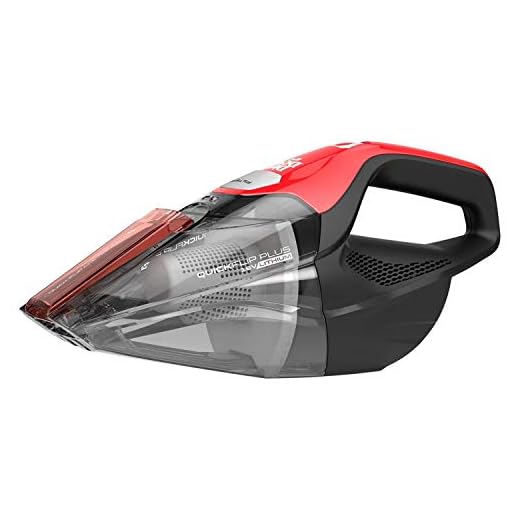 Dirt Devil Plus 16V Quick Flip Pro Cordless 16 Volt Lithium Ion Bagless Handheld Vacuum Cleaner, Red BD30025B