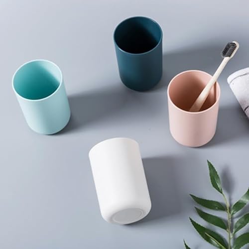 Honseadek Vaso de viaje de plástico para cepillo de dientes, vaso para enjuague bucal, tono de baño, taza sólida o de agua para enjuagar más cepillos de dientes, plástico móvil reutilizable (blanco) Honseadek Vaso de viaje de plástico para cepillo de dientes, vaso para enjuague bucal, tono de baño, taza sólida o de agua para enjuagar más cepillos de dientes, plástico móvil reutilizable (blanco)