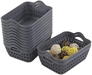 Yarebest Desktop Basket, Plastic Small Storage Trays Baskets Set of 12