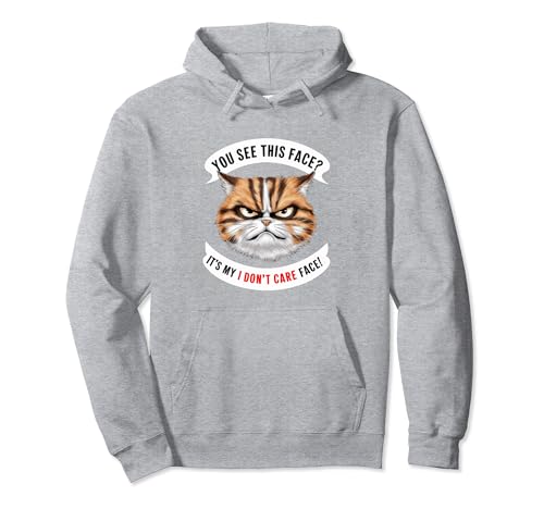 ¿Ves esta cara? Es mi gato sarcástico de I Don't Care Face Sudadera con Capucha