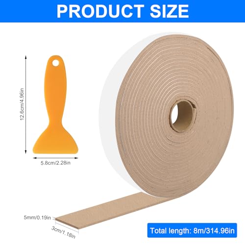 3cm × 8m Anti Kondensations Klebeband, Anti Kondensationsstreifen für Fenster, Anti Condensation Filzstreifen Kondensationstropf Absorbierendes Klebeband Wetterabisolierband für Fenster