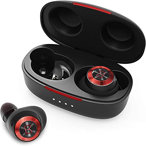 Monster N-Lite Wireless Earbuds Bluetooth 5.0 Headphones with CVC 8.0 Noise Reduction, Clear Talk in-Ear Headset with 4 Mics, IPX5 Waterproof Bluetooth Earphones Deep Bass 30H Playtime Blue