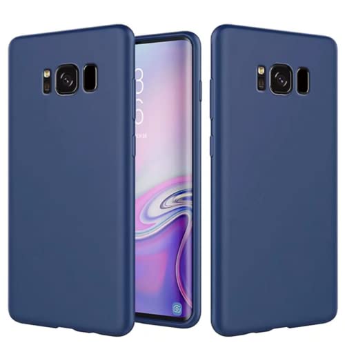 Image of NiaCoCo Compatible with Samsung Galaxy S8 Plus Case Ultra Thin Anti Shockproof Cover PC Silicone Scratch Protective Phone Case for Samsung Galaxy S8 Plus Phone Shell-Blue