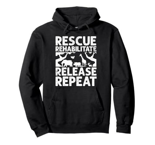 Rescue Rehabilitate Release Repeat Wildlife Save Pullover Hoodie