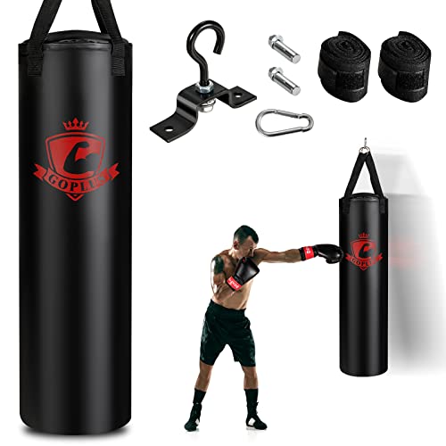 Goplus Punching Bag for Adults, 64LBS Filled Hanging Boxing Bag Set with 12OZ Boxing Gloves...