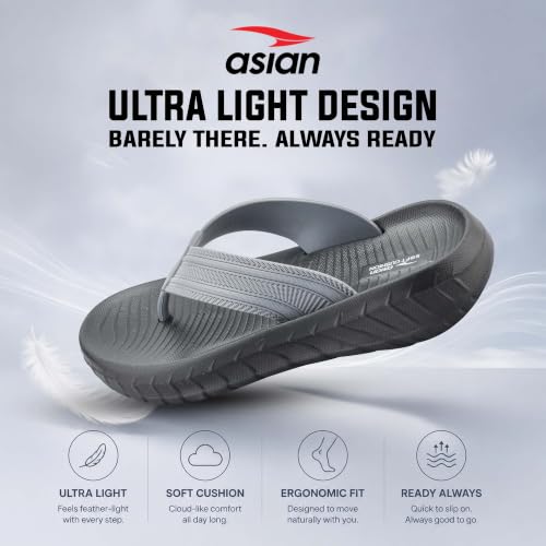 Image of ASIAN Safari-14 Men's Stylish Flip Flops | Lightweight Comfort, Soft Cushion Feel, Durable Grip, Perfect for Home, Outdoors