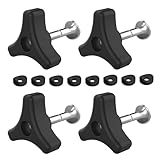 4-Pack Lawn Mower Handle Knob Nut Bolt Kit – Triangle Handle Bolts Replacement Accessories for Honda, Murray, Ryobi and More Lawnmower - Durable Wing Nut, Gasket and Fastening Parts for Mower Handles