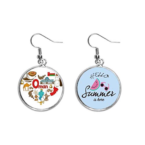 Pendientes de sandía Omán con estilo de corazón para tus tardes de verano