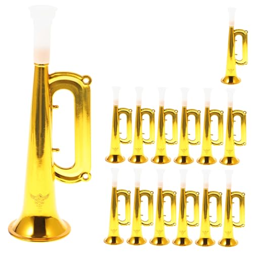 OFFIGAM Trompeta De Plástico para Animar Niños Tamaño Mediano Color Dorado Accesorios De Animación...