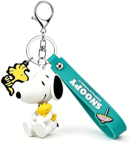 MINISO Snoopy Keychain Peanuts Bag Backpack Handbag Charm Collection Cute Key Chain for Car Keys Birthday Gifts